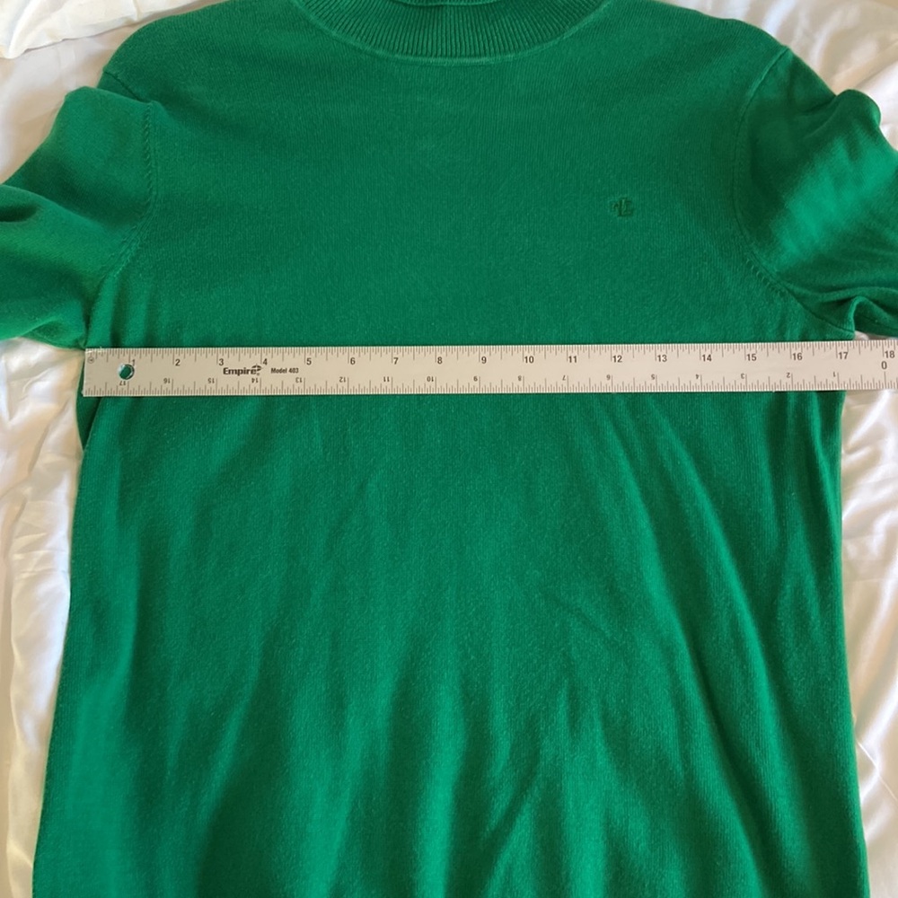 Ralph Lauren Kelly Green Turtle Neck Size L, EUC, Festive - Picture 9 of 9